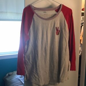 3/4 sleeve sweatshirt top
